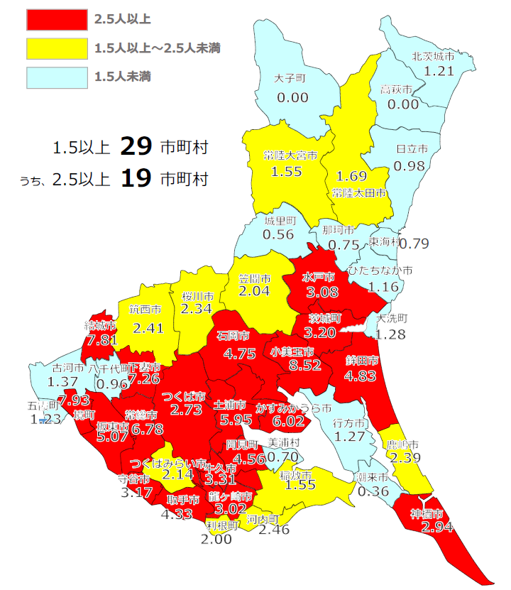 直近1週間の市町村別感染状況