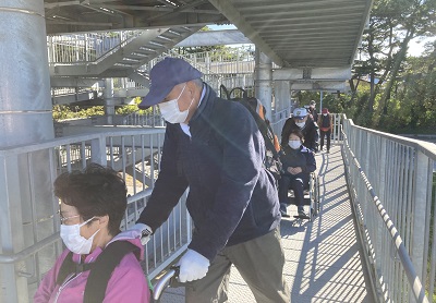 津波避難訓練の様子