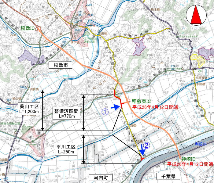 江戸崎下総線事業位置図