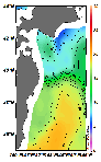 AMSRによる2025年1月26日の房総から道東沖合の海面水温6℃台から19℃台となっている